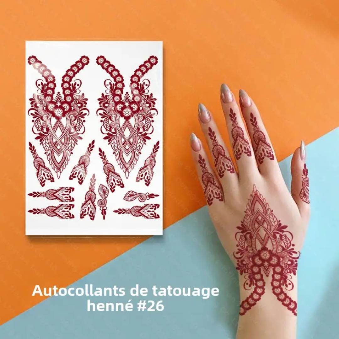 Autocollants de Tatouage Henné