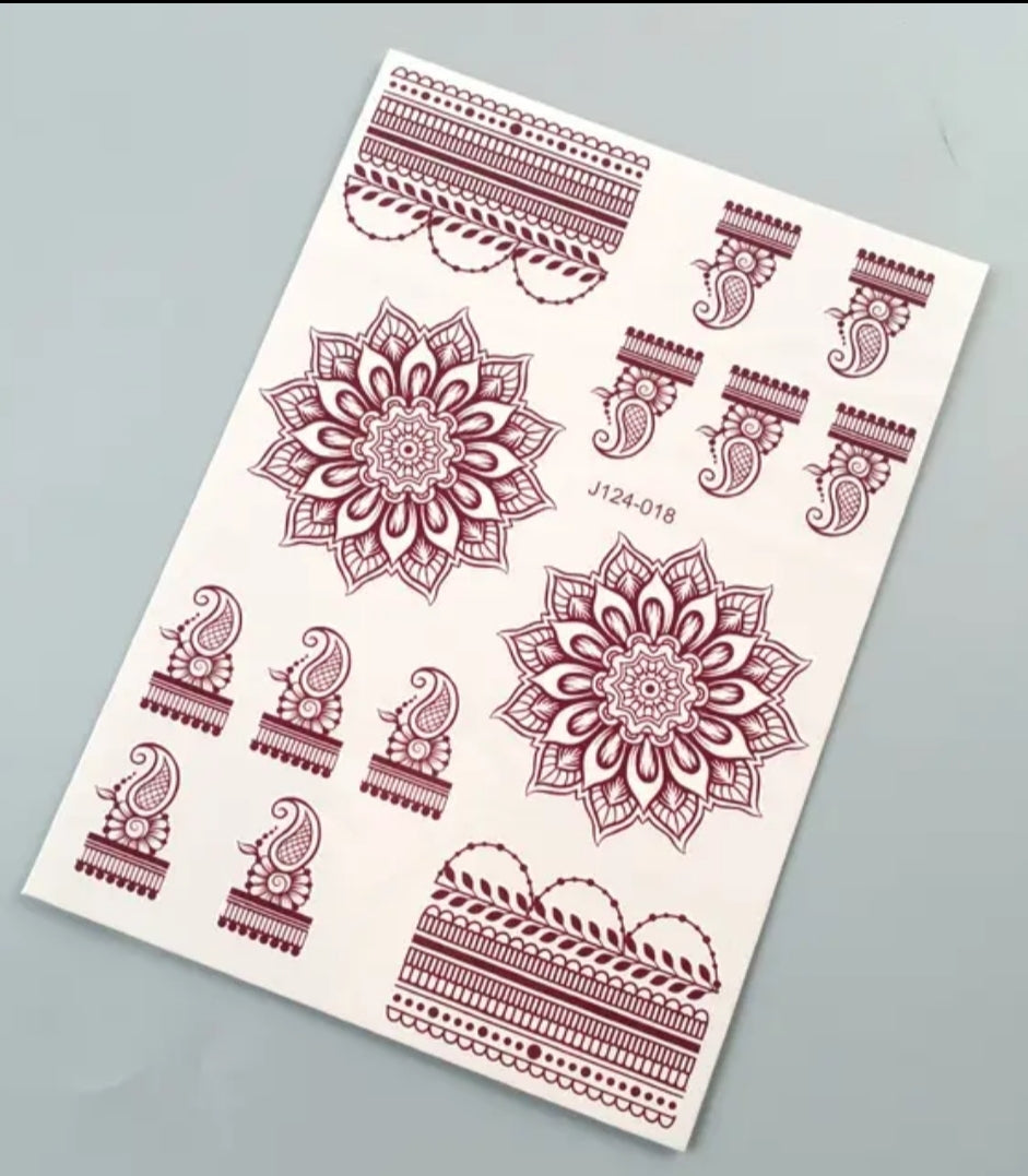 Autocollants de Tatouage Henné