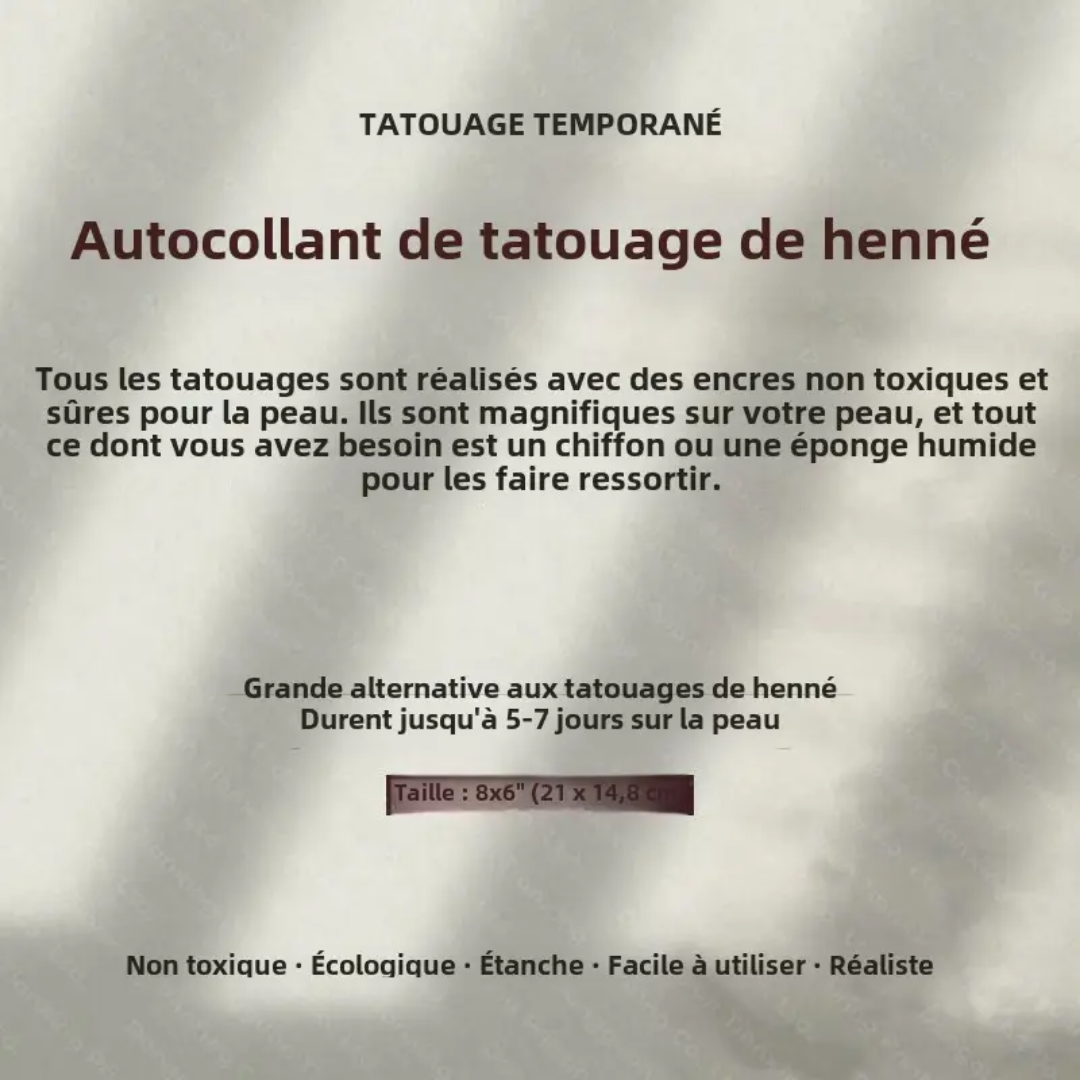 Autocollants de Tatouage Henné