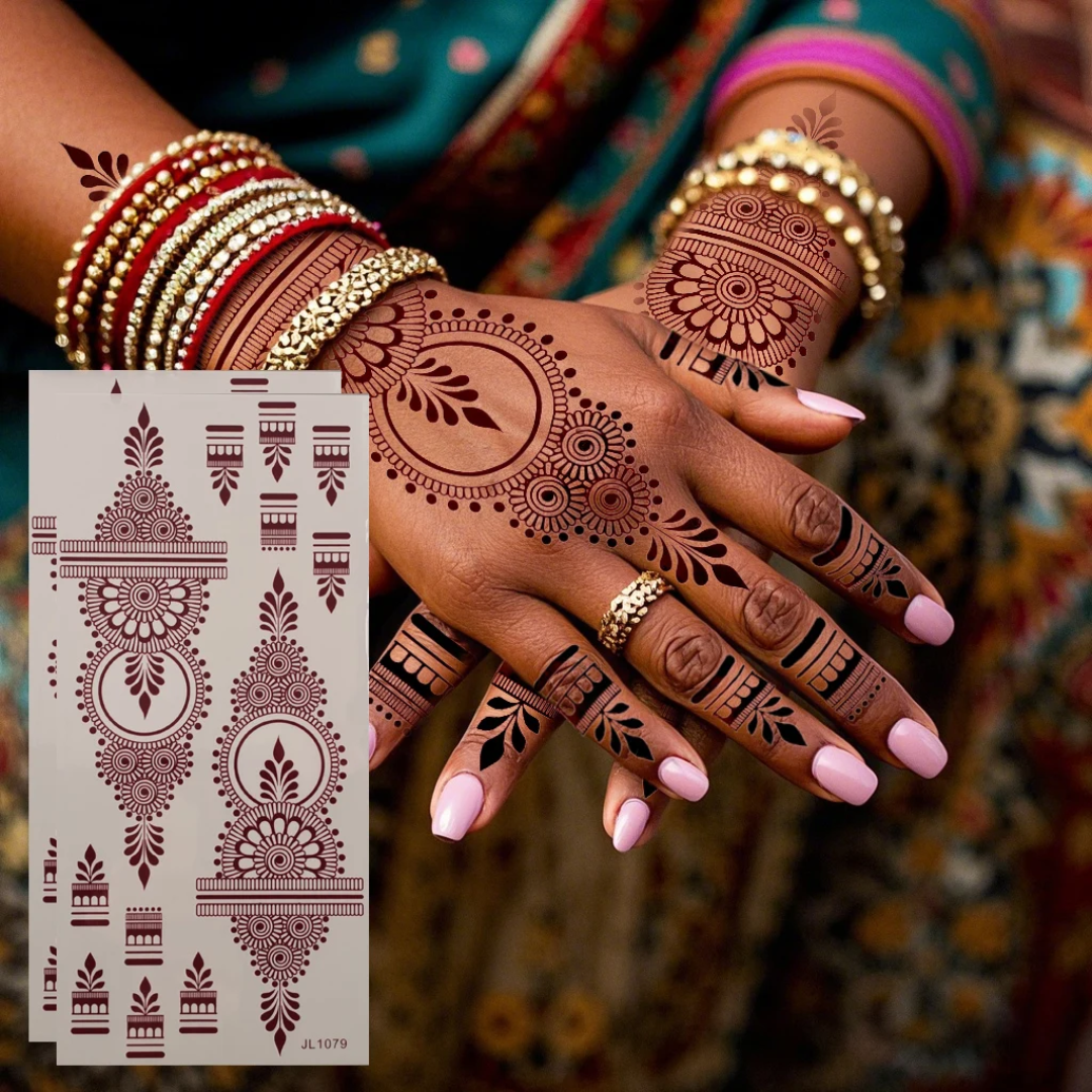 Autocollants Tatouage Henné Collection de 4 modèles pour sublimer uniquement vos mains